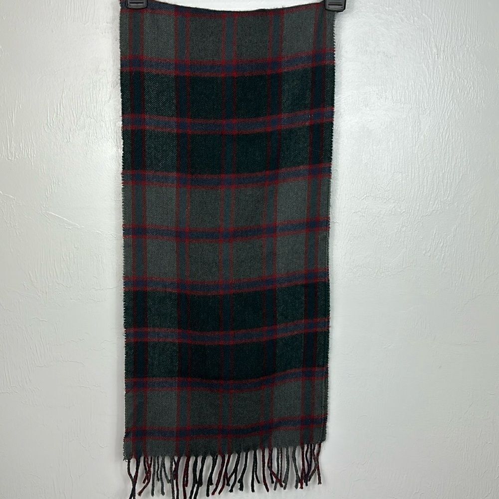 Johnson’s Eldorado Vintage Plaid Fringe Trim Scarf